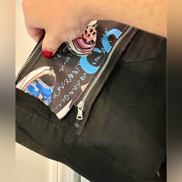 OO LALA Colorful Graphic Sleeve Hoodie Jacket Sz.L – Black Denim Front - Picture 3 of 10